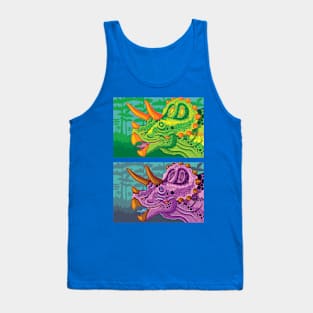 Triceratops (lime + grape) Tank Top